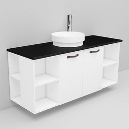 Allaskaappi ja Peak-allas Noro Flexline 151.1 musta taso 1200 mm valkoinen