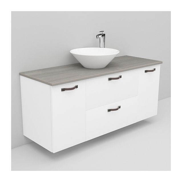 Allaskaappi marmoritasolla ja malja-allas Loop Noro Flexline 155.1 1200 valkoinen