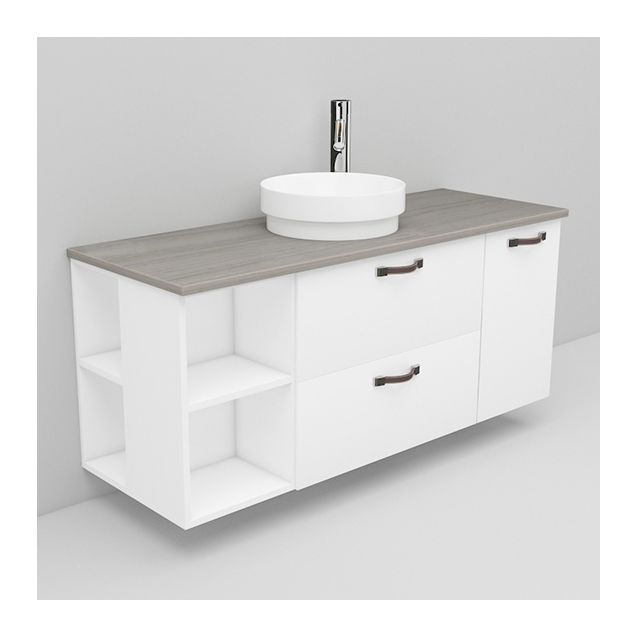 Allaskaappi marmoritasolla ja malja-allas Peak Noro Flexline 172.1 1200 valkoinen