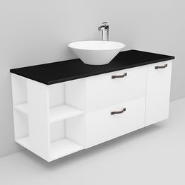 Allaskaappi ja Loop-allas Noro Flexline 174.1 musta taso 1200 mm valkoinen