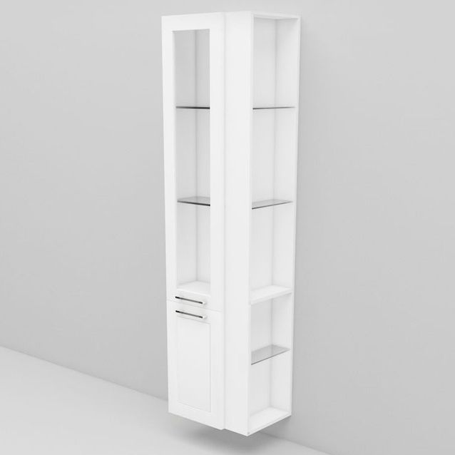 Korkea kaappi Noro Flexline 224.2 300 avohylly oikealla valkoinen raami