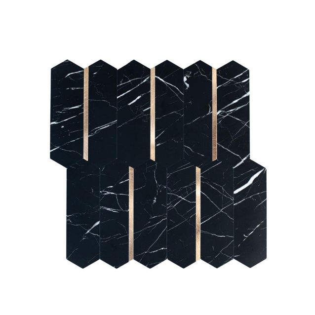 Sisustuslevy Nordih Black Marble Pinstripe, 4x275x270mm