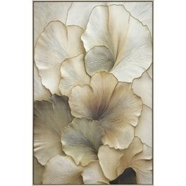 Käsintehty seinätaide Nordih Botanical Gold Petals, 120x80cm