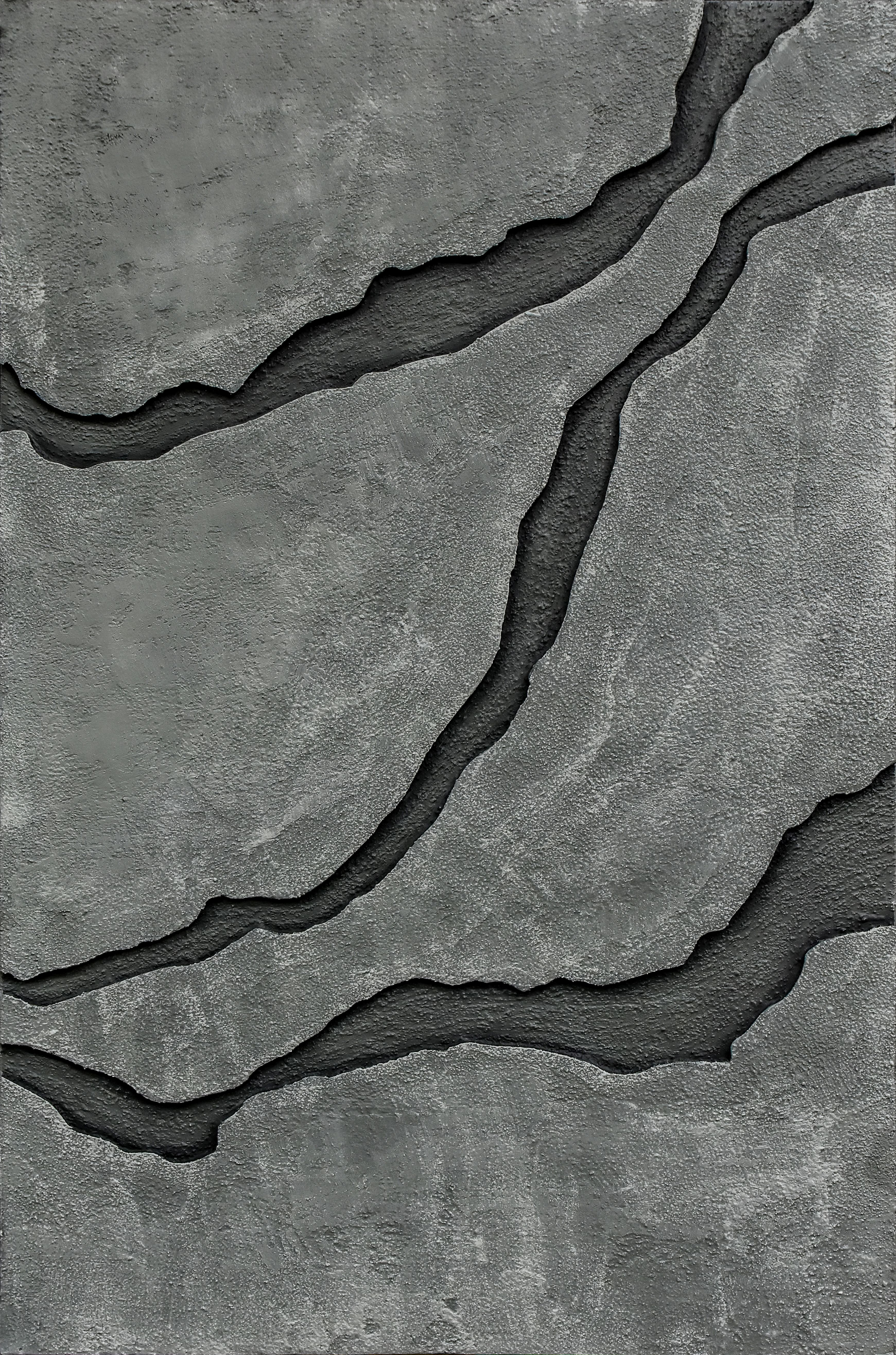 Käsintehty seinätaide Nordih Plaster Oil Slate Flow, 120x80cm
