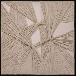 Käsintehty seinätaide Nordih Plaster Textile Knot Structure Beige, 80x80cm