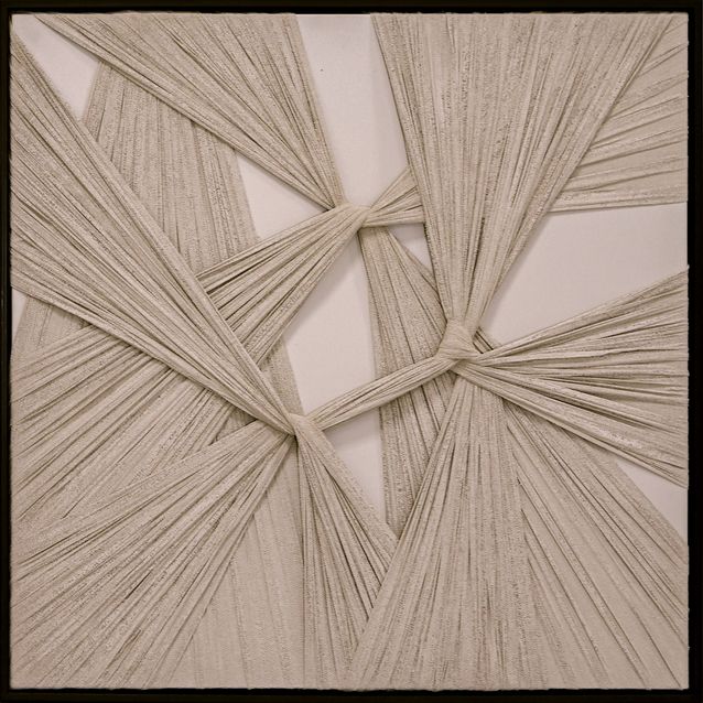 Seinätaide Nordih Plaster Textile Knot Structure Beige, 80x80cm
