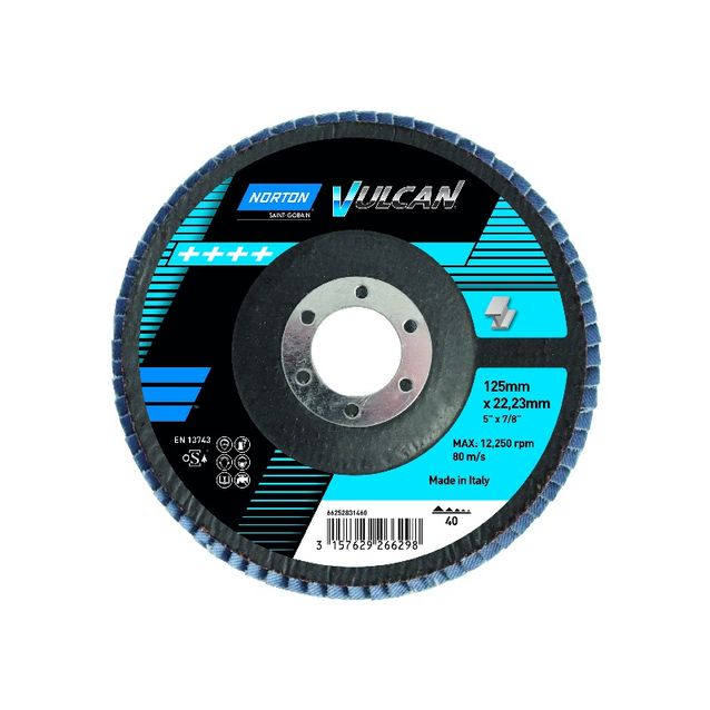 Lamellilaikka Norton Vulcan R842, 125x22mm, P60