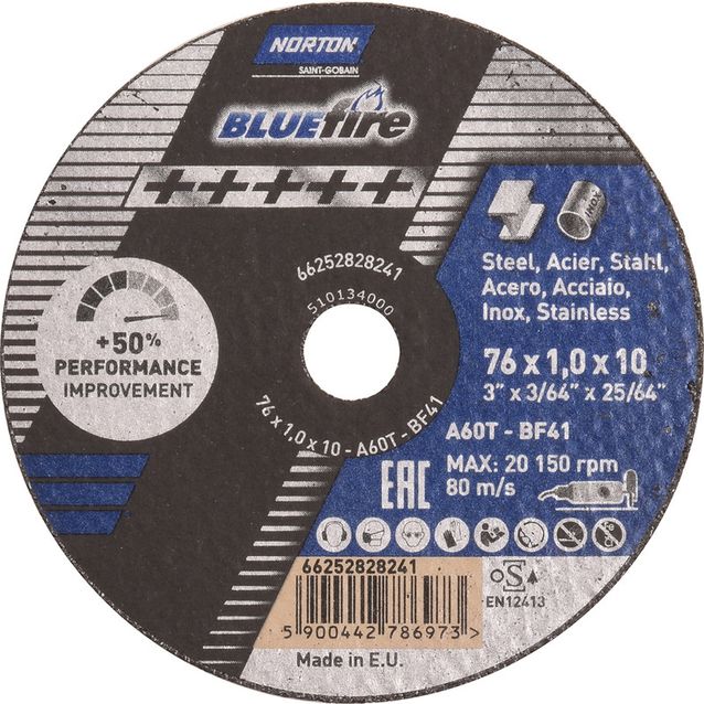 Katkaisulaikka Norton Blue Fire A60 T41, 76x1x10mm