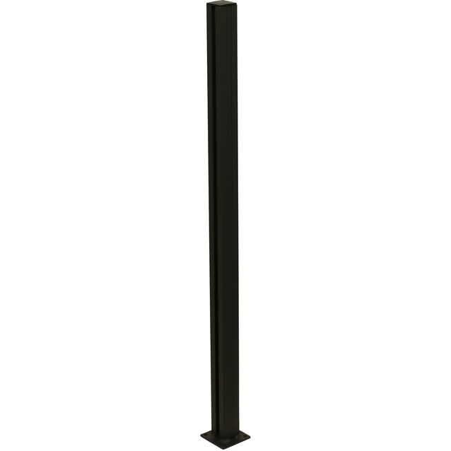 Multi -alumiinitolppa 100 cm lasipaneelille, musta 108 cm HORTUS