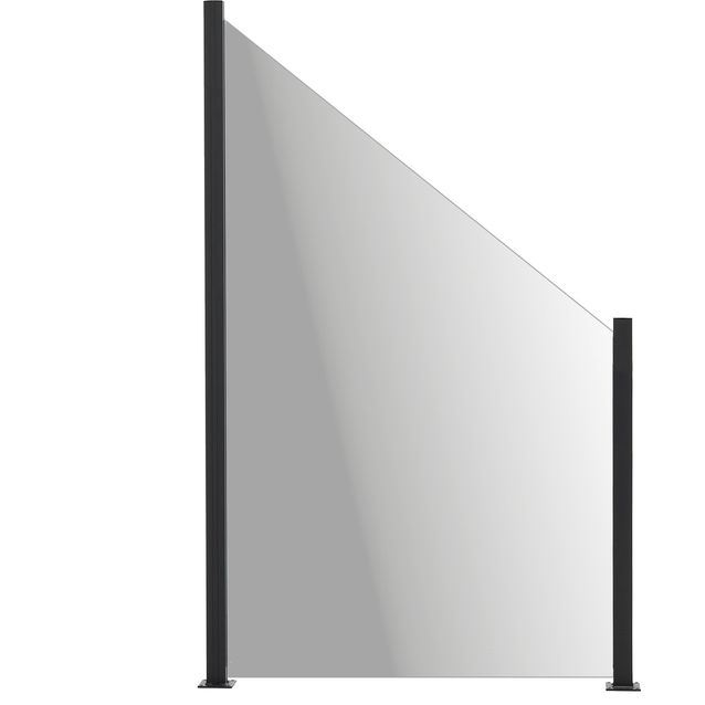 Lasipaneeli alumiinitolpille 150/100 x 100 cm, savulasi HORTUS