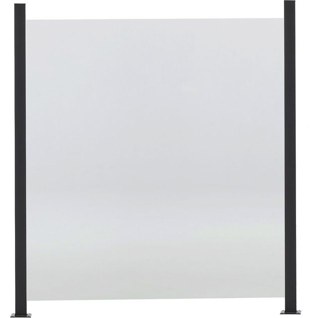 Lasipaneeliaitasetti Hortus, kirkas lasi 100x100cm, 6 moduulia (6 paneelia ja 7 tolppaa 108cm)