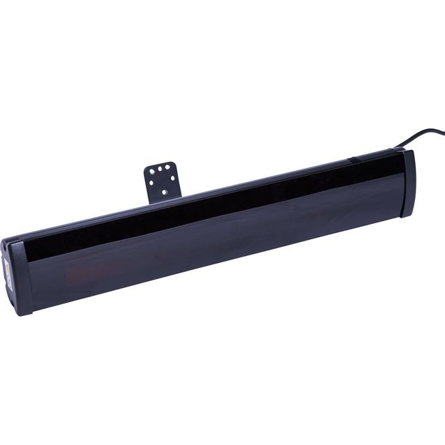 Terassilämmitin Heat1, ECO Pro-line 2000W etulevy lasia, musta