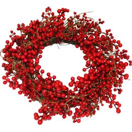 Kranssi Nordic Winter ø60 cm punaisilla marjoilla