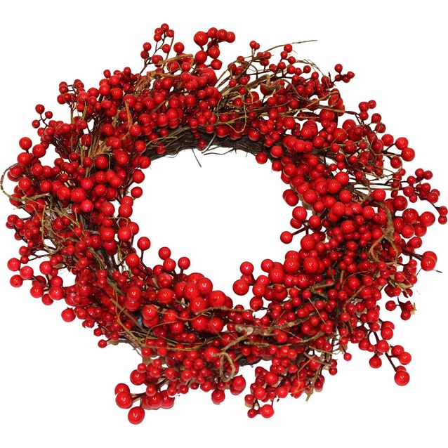 Kranssi Nordic Winter 60 cm punaisilla marjoilla