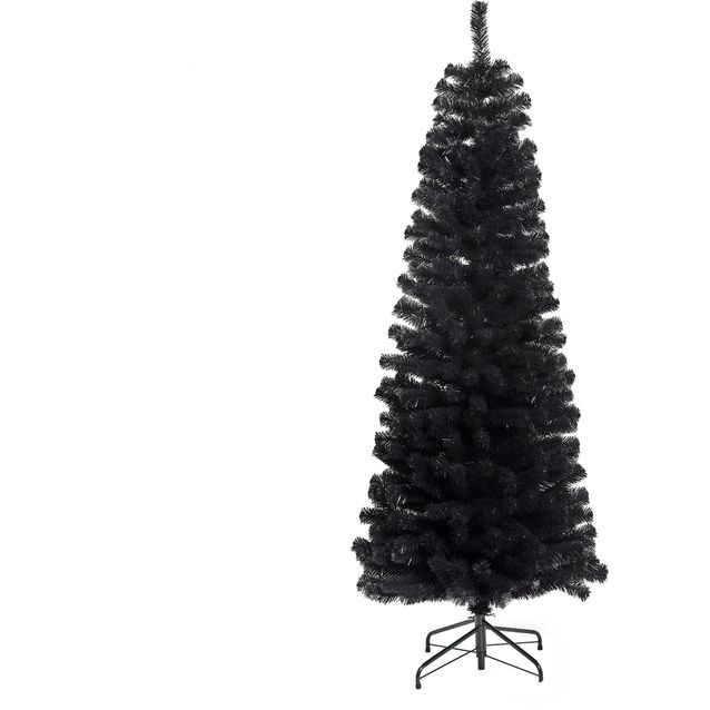 Joulukuusi Nordic Winter, Bling, kapea PVC, luokka C, 180x68cm, musta