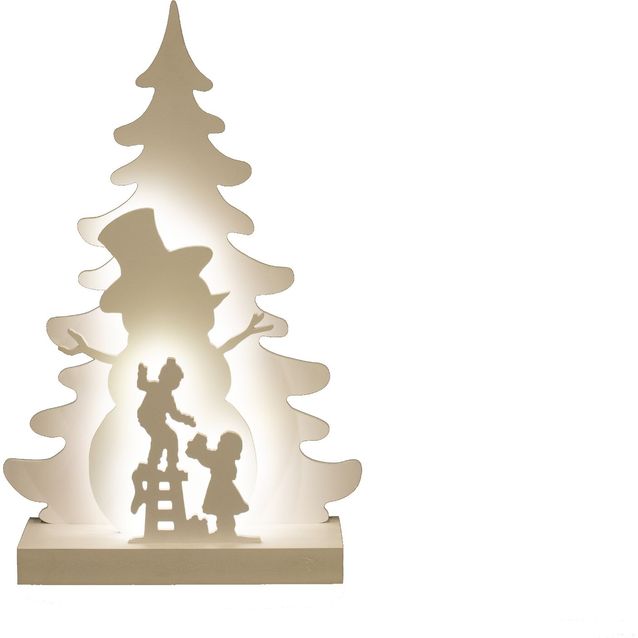 Joulusiluetti Nordic Winter lumiukko 3D LED-valot paristokäyttöinen