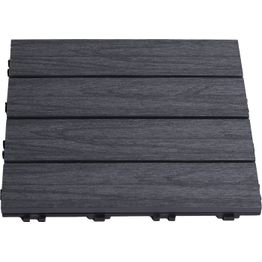 Terassilaatta Hortus, komposiittia 30 x 30 cm 4 kpl, antrasiitinharmaa 