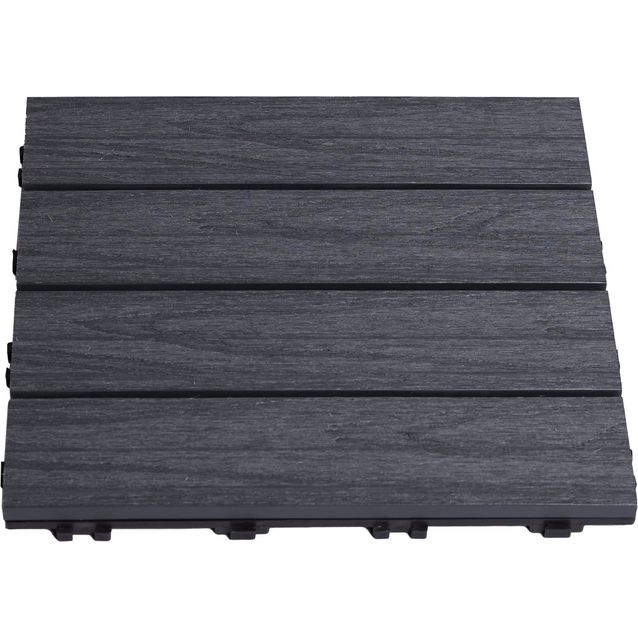 Terassilaatta Hortus, komposiittia 30 x 30 cm 4 kpl, antrasiitinharmaa 