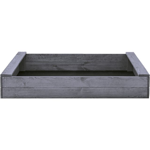 Hiekkalaatikko, pohjamaalattu harmaa NORDIC PLAY, Slim 120 x 120 cm 