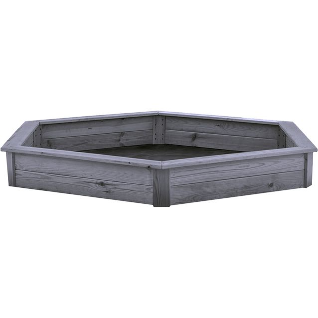 Hiekkalaatikko, kuusikulmainen, pohjamaalattu harmaa NORDIC PLAY