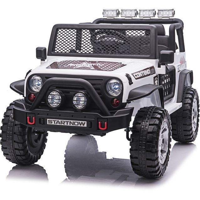 Sähköauto Offroader 8V EVA pyörillä Nordic Play, 765x780 mm valkoinen muovi