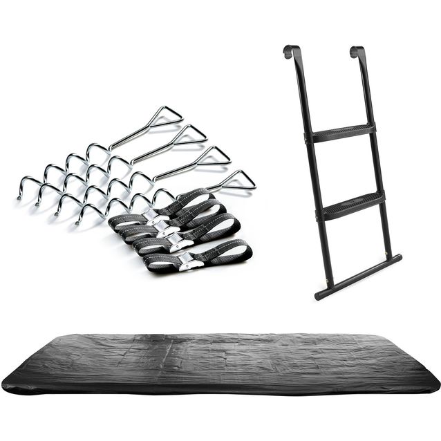 Suojus, tikkaat ja ankkurointisetti 396 x 244 cm trampoliinille SALTA