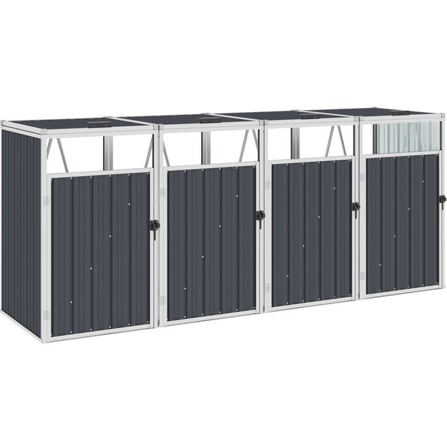 Neljän roska-astian vaja antrasiitti 286x81x121 cm teräs_1