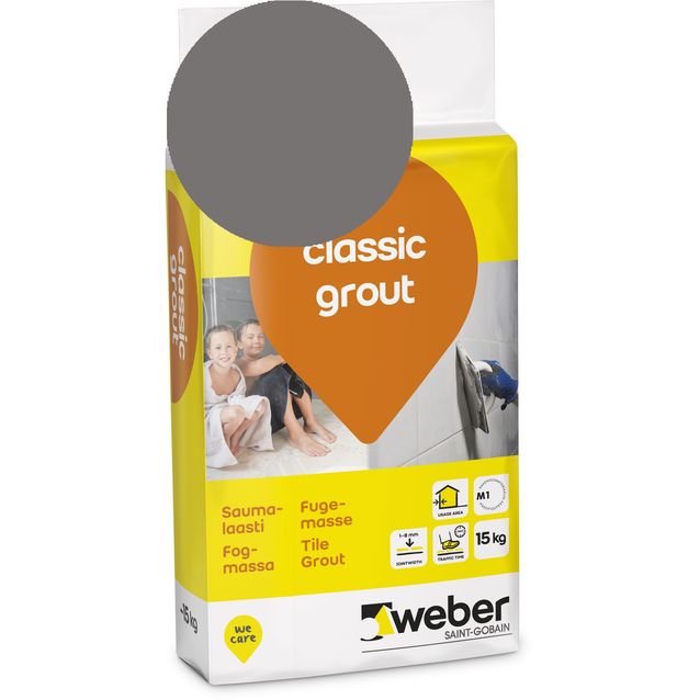 Saumalaasti Weber classic grout 18 Dark grey 15 kg