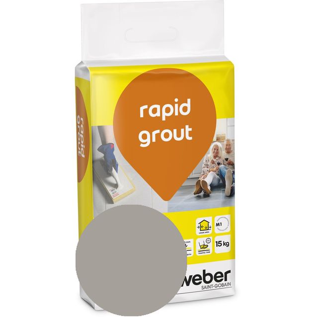 Saumalaasti Weber rapid grout 17 Medium grey 15 kg