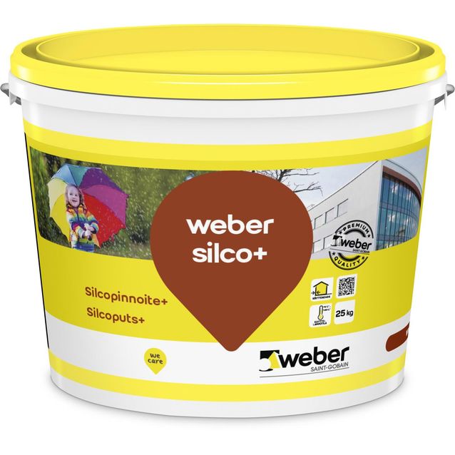 Silikonihartsipinnoite Weber Silcopinnoite+ 1,5 mm tilausväri 25 kg