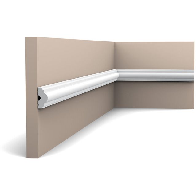 Seinälista Orac PX103, 12x25x2000mm, Duropolymer, valkoinen