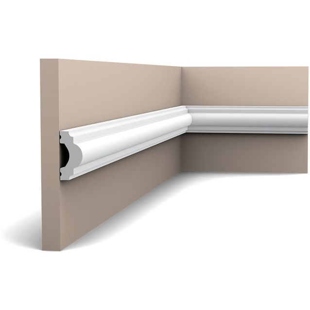 Seinälista Orac PX120, 19x40x2000mm, Duropolymer, valkoinen