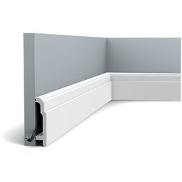 Jalkalista Orac SX155, 25x108x2000mm, Duropolymer, valkoinen