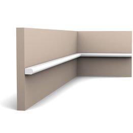 Seinälista Orac PX209, 14x10x2000mm, Duropolymer, valkoinen