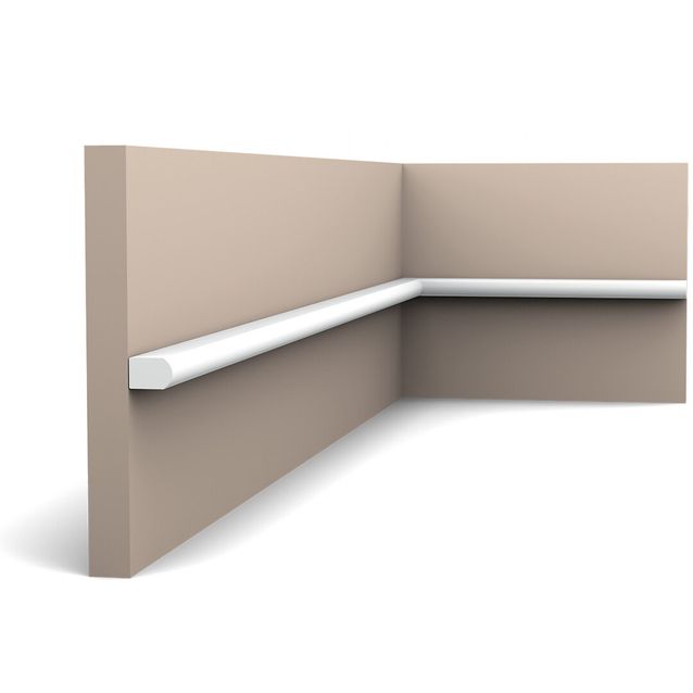 Seinälista Orac PX209, 14x10x2000mm, Duropolymer, valkoinen