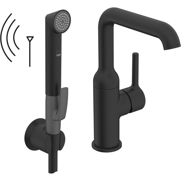 Pesuallashana Oras Optima Style 2615FH-33, Smart Bidetta -käsisuihkulla, mattamusta