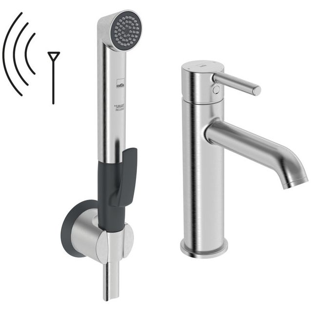 Pesuallashana Oras Optima Style 2613FH Smart Bidetta -käsisuihkulla, 3V, Bluetooth, harjattu teräs