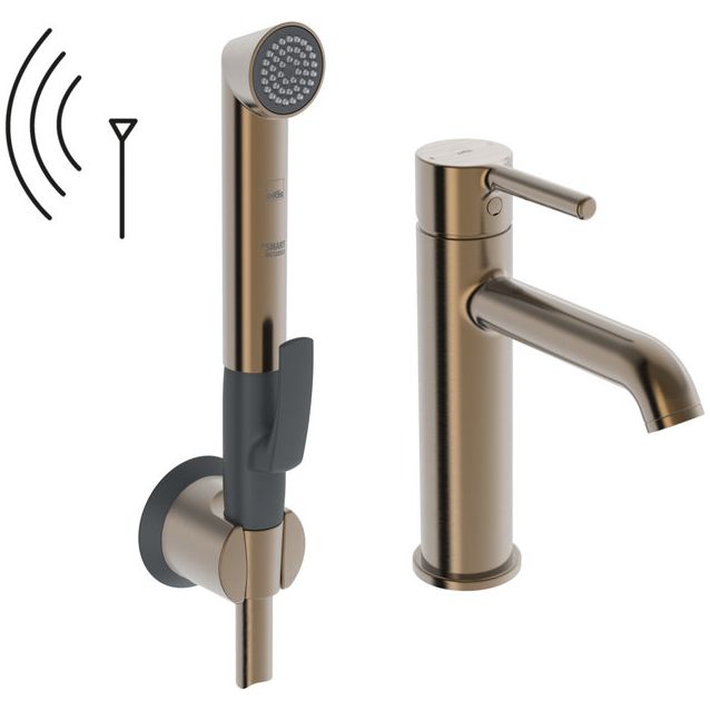 Pesuallashana Oras Optima Style 2613FH Smart Bidetta -käsisuihkulla, 3V, Bluetooth, harjattu pronssi