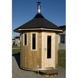 Tynnyrisauna Oskar ARCTIC FINLAND HOUSE Ø 2,3x2,5 m sis. kiuas ja hormi