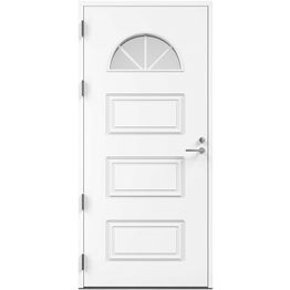 Ulko-ovi Oulux Leinikki 10x21 karmi 115 mm valkoinen crepilasi