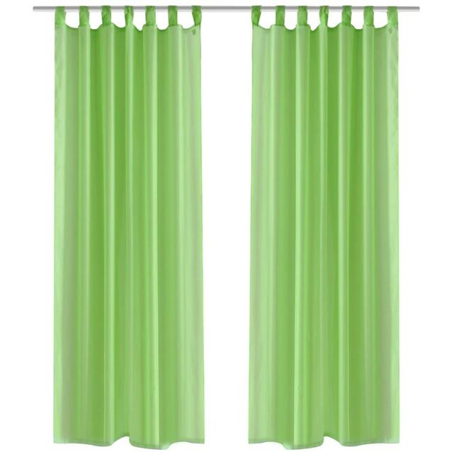 Omenanvihreät sheer verhot 140 x 175 cm 2 kpl_1