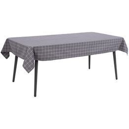 Pöytäliina Home4You LINEN 136x220 cm, harmaa neliö