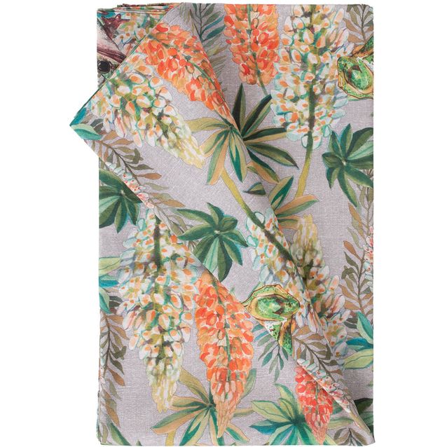 Table mat LONETA NEW 136x220cm, flowers and frogs