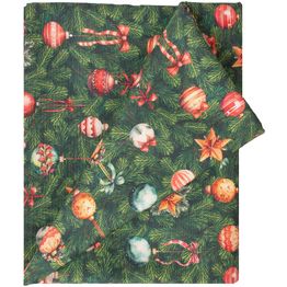 Pöytäliina Home4You CHRISTMAS NEW 136x220 cm, joulukoristeet kuusessa, monivärinen