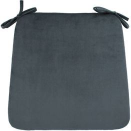 Samettinen tuolin pehmuste Home4You 39x39 cm, harmaa