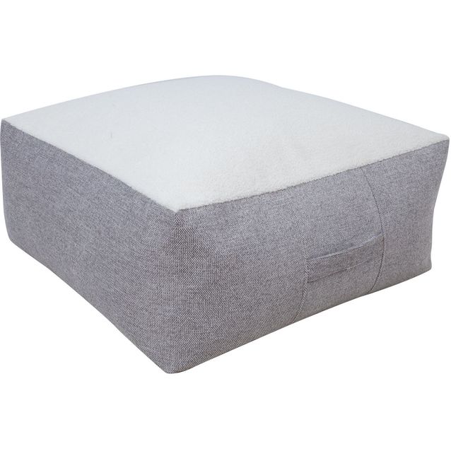 Stool LAMB BAG 80x80xH30cm, white/light grey