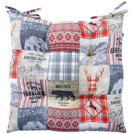 Tuolin pehmuste Home4You WINTER 40x40 cm, talvi- ja eläinkuosi, monivärinen