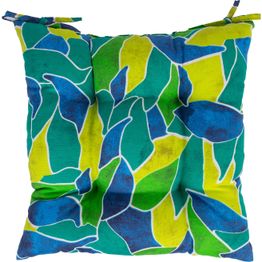 Tuolin pehmuste Home4You LONETA 40x40 cm, vihreä lehtikuosi, monivärinen