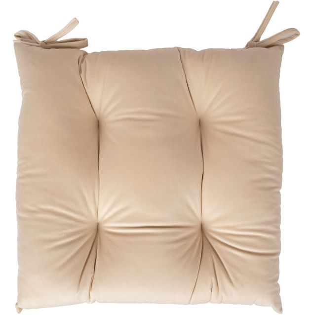 Chair cushion VELVET NEW 40x40cm, light beige