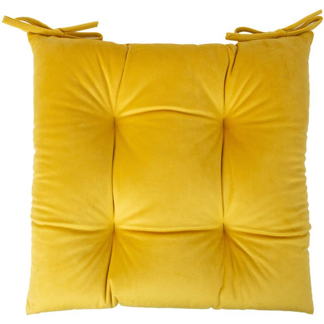 Chair cushion VELVET 2, 40x40cm, yellow
